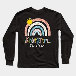 Kindergarten Teacher Boho Rainbow Back To School Long Sleeve T-Shirt